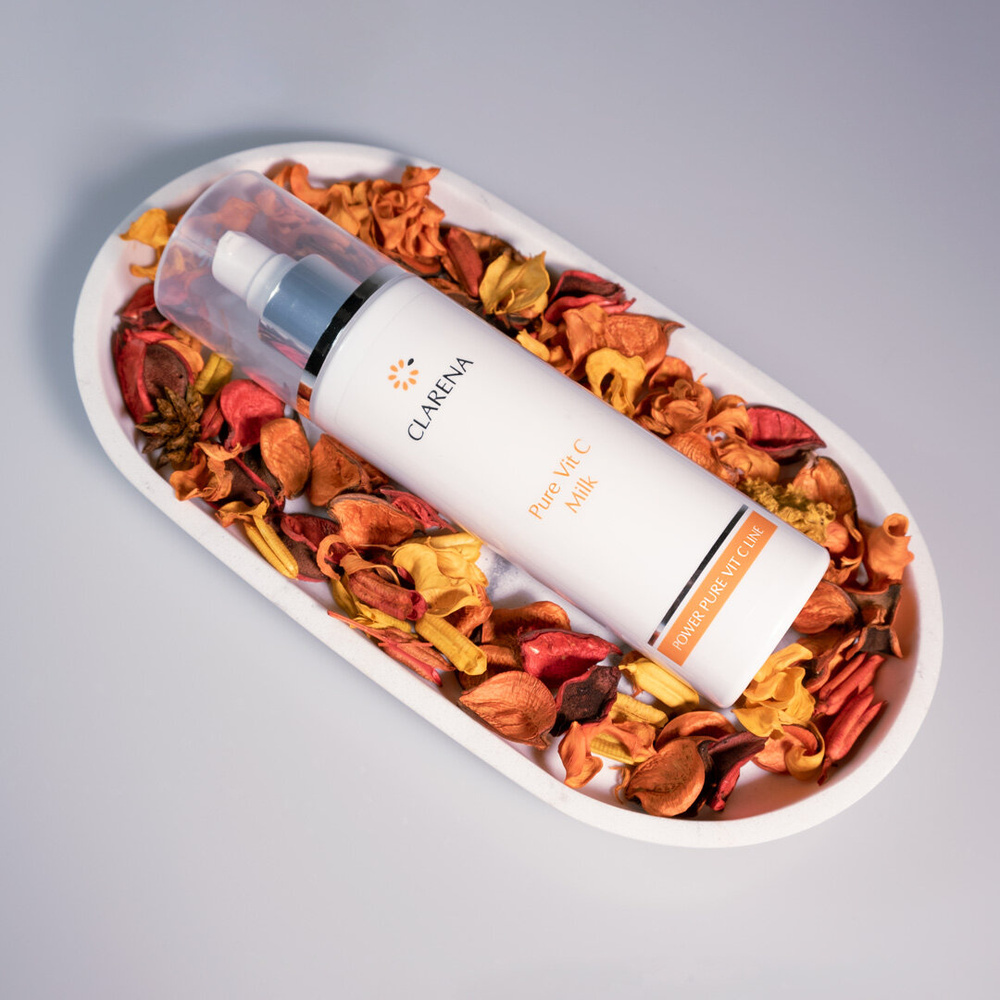 Clarena Power Pure Vit C Line Mleczko do Demakijażu z Witaminą C dla Skóry Szarej z Przebarwieniami 200ml