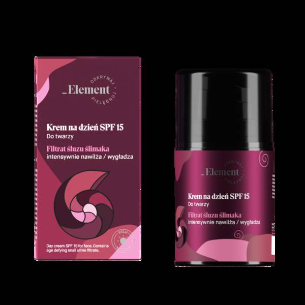 VIS PLANTIS Element Filtrat śluzu ślimaka Krem na dzień SPF 15 przeciw oznakom starzenia 50ml