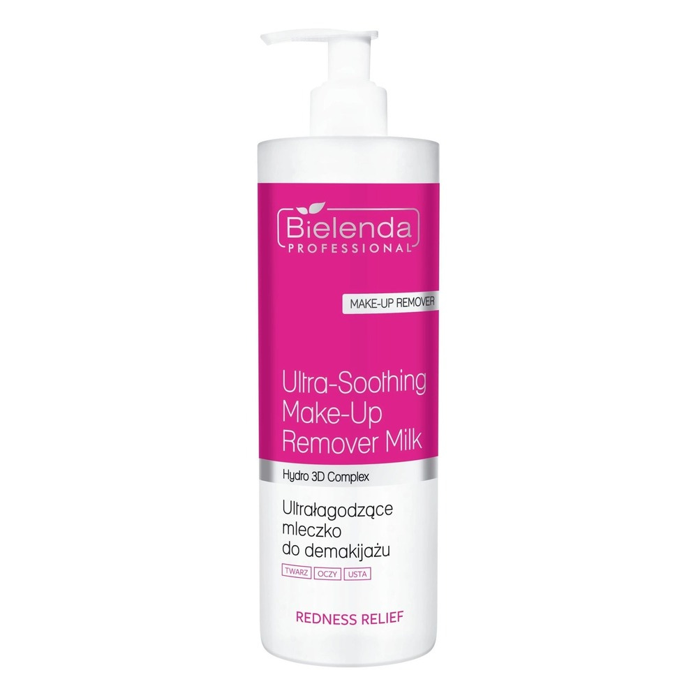 Bielenda Professional Redness Relief Ultra - Soothing Makeup Remover Milk for Face Eyes and Lips for Sensitive and Capillary Skin 500ml