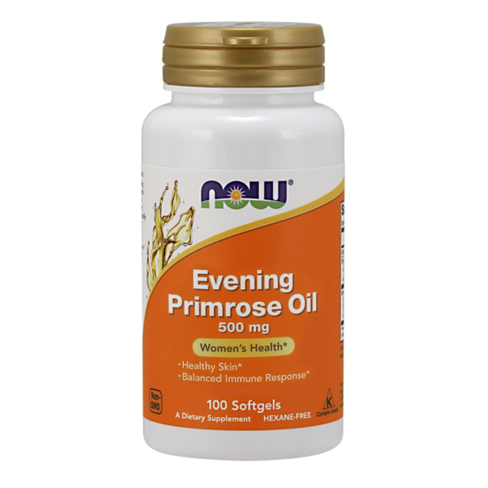 NOW Foods Evening Primrose Oil 500mg For Healthy Skin and Immune Support 100 Softgels