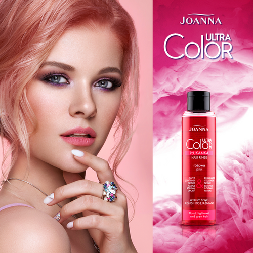 Joanna Ultra Color Rinse for Blonde Gray and Lightened Hair Pink 150ml