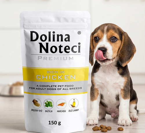 Dolina Noteci Premium Mokra Karma z Kurczakiem dla Dorosłych Psów Wszystkich Ras 150g