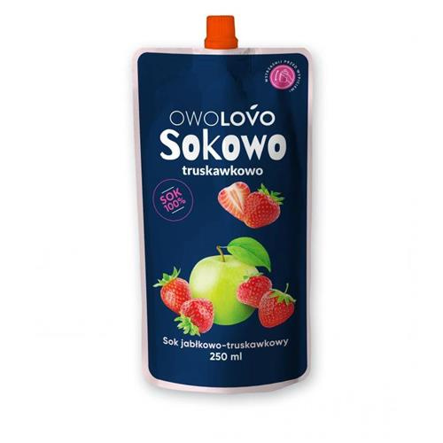 OwoLovo Juicy Natural Apple and Strawberry Juice with Witamins 250ml