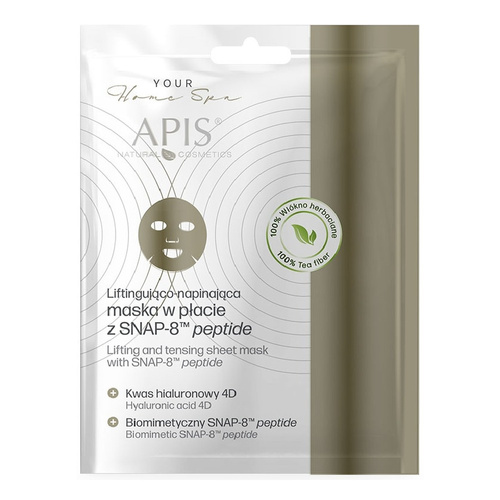 Apis Liftingująca i Napinająca Maska w Płacie z SNAP-8 MT Peptide dla Każdego Rodzaju Skóry 20g