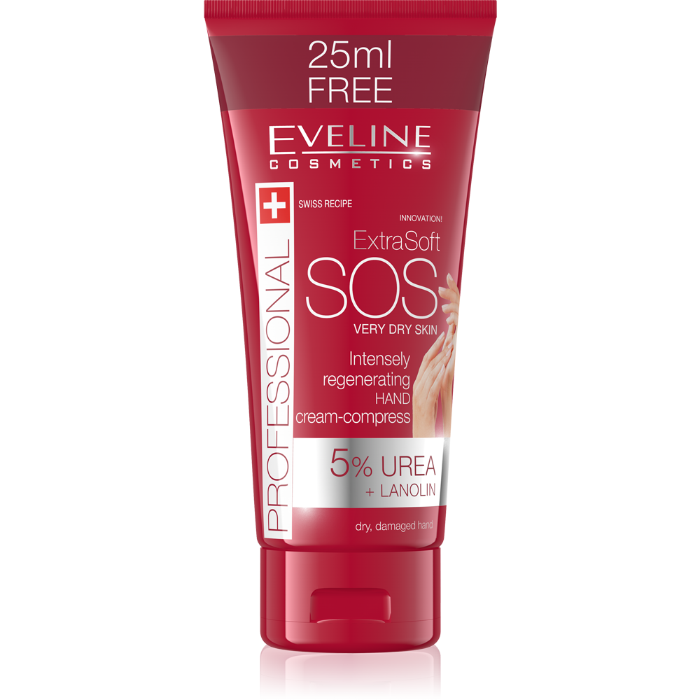 Eveline Extra Soft SOS 5%Urea Regenerating Cream Hand Nourishes Moisturize 100ml