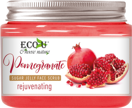 EcoU Granat Cukrowy Peeling Galaretka do Twarzy Odmładzający 140g