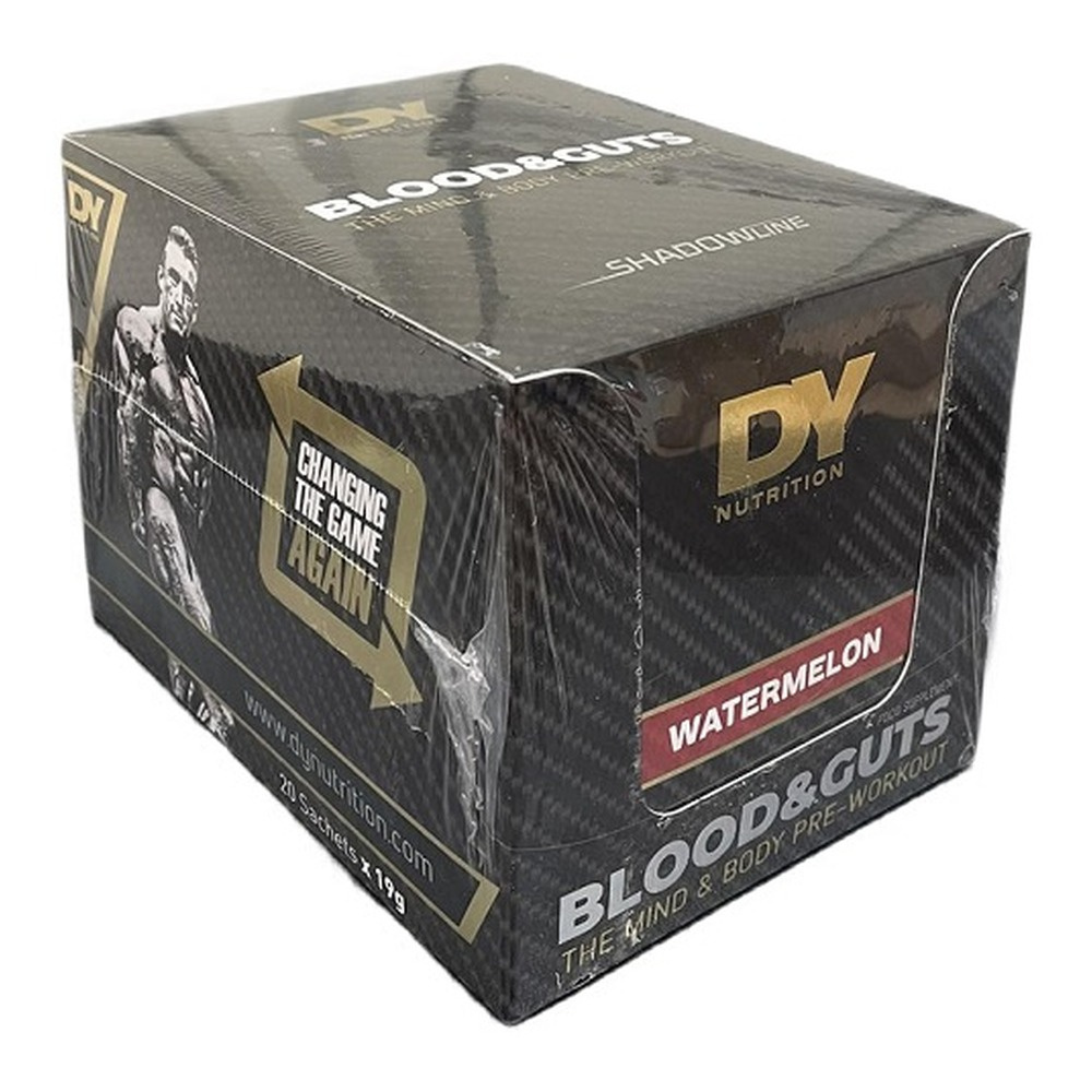 Dorian Yates Blood and Guts Pre-Workout Supplement Watermelon 20 Sachets