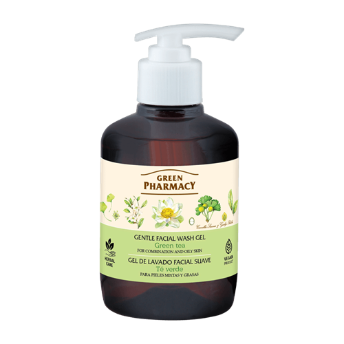 Green Pharmacy Delikatny Żel do Mycia Twarzy dla Mieszanej i Tłustej Skóry Zielona Herbata 270ml