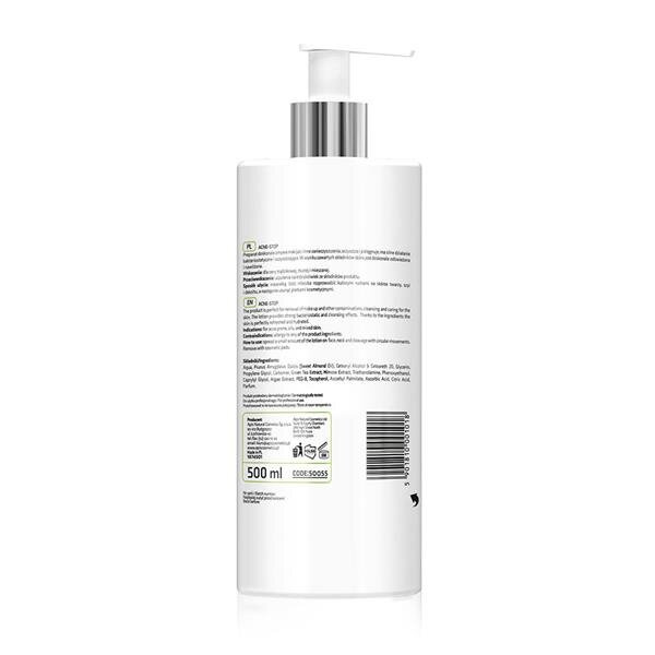 Apis Professional Acne Stop Cleansing Antibacterial Milk with Green Tea for Acne Oily and Combination Skin 500ml