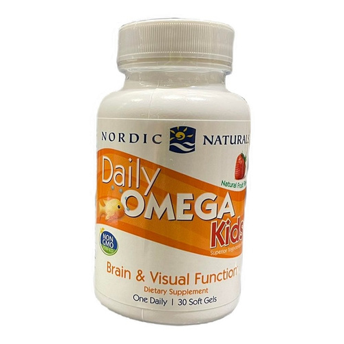 Nordic Naturals Daily Omega Kids Chewable Omega 3 For Kids Brain and Visual Function 30 Softgels