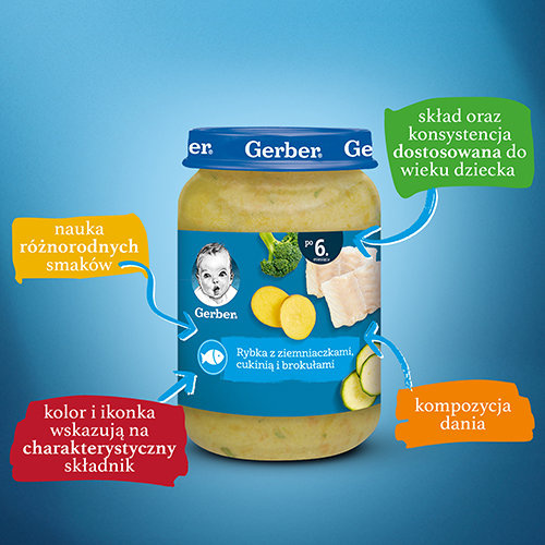 Gerber Fish with Potatoes Zucchini and Broccoli for Babies after 6 Months 190g