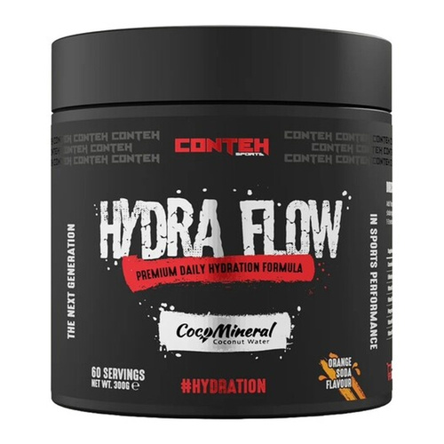 Conteh Sports Hydra Flow Electrolyte Powder for Hydration and Recovery Orange Soda 300g