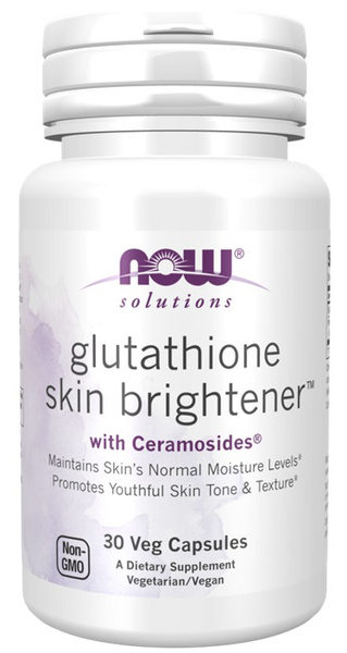 NOW Foods Glutathione Skin Brightener z Ceramosides Na Młodzieńczy Wygląd Skóry 30 Kapsułek