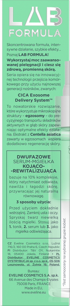 Eveline Lab Formula Dwufazowe Serum-Mgiełka Kojąco-Rewitalizująca 30ml