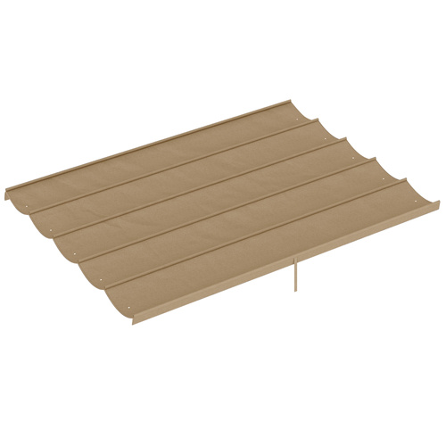 Outsunny Retractable Pergola Cover, 3.5 x 2.6 m Replacement Canopy Fabric for 4 x 3 m Frame, Roof Top Only, Tan