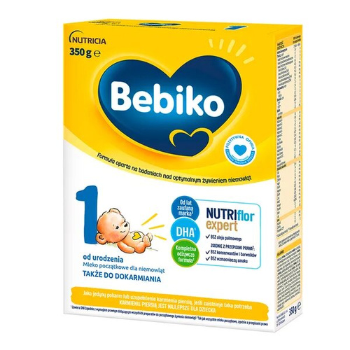 Bebiko 1 od Urodzenia Mleko Początkowe dla Niemowląt z Witaminami i Minerałami 350g