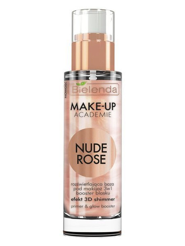 BIELENDA MAKE - UP ACADEMIE NUDE ROSE Rozświetlająca baza pod makijaż 3w1, 30g