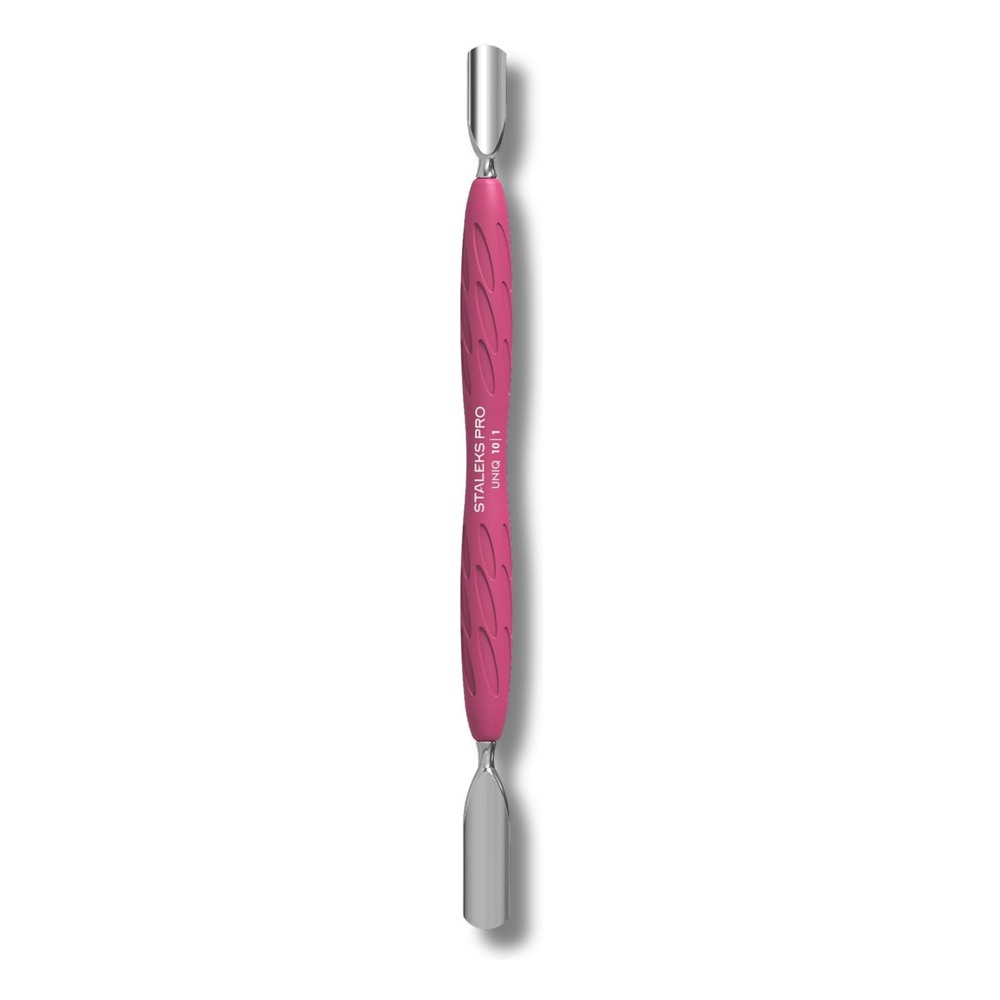 Staleks Pro UNIQ 10 Gummy Silicone Handle Manicure Pusher Type 1 Wide And Narrow Rounded Tips