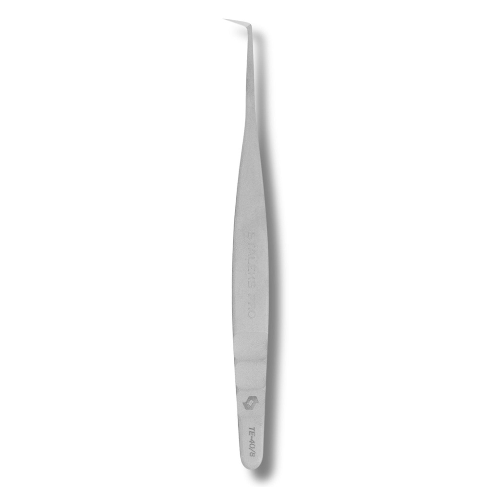 Staleks Pro Profesjonalna Pęseta do Rzęs EXPERT 40 TYPE 8 w Kształcie Litery L 85' 114mm 1 Sztuka