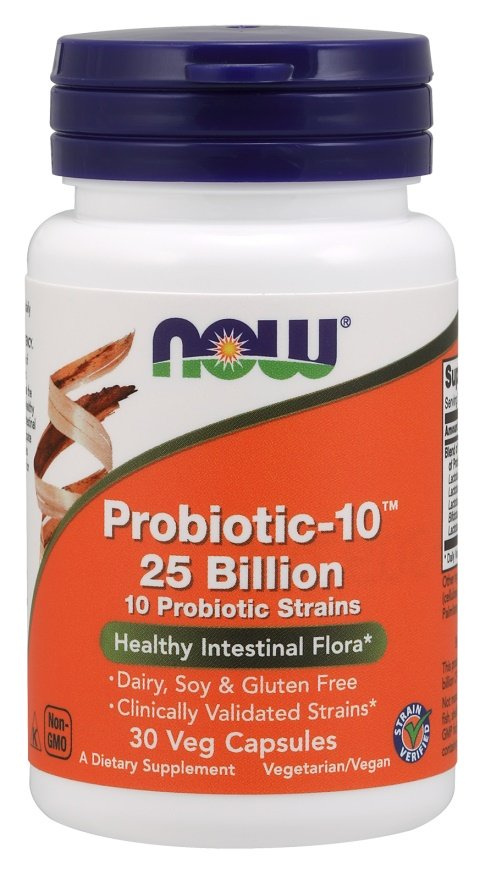 Now Foods Probiotic-10 25 Billion Bakterie Probiotyczne na Wsparcie Trawienia i Odporność 30 Kapsułek