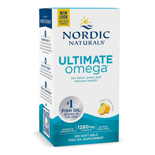 Nordic Naturals Ultimate Omega 1280mg Lemon High Potency Omega 3 120 Softgels