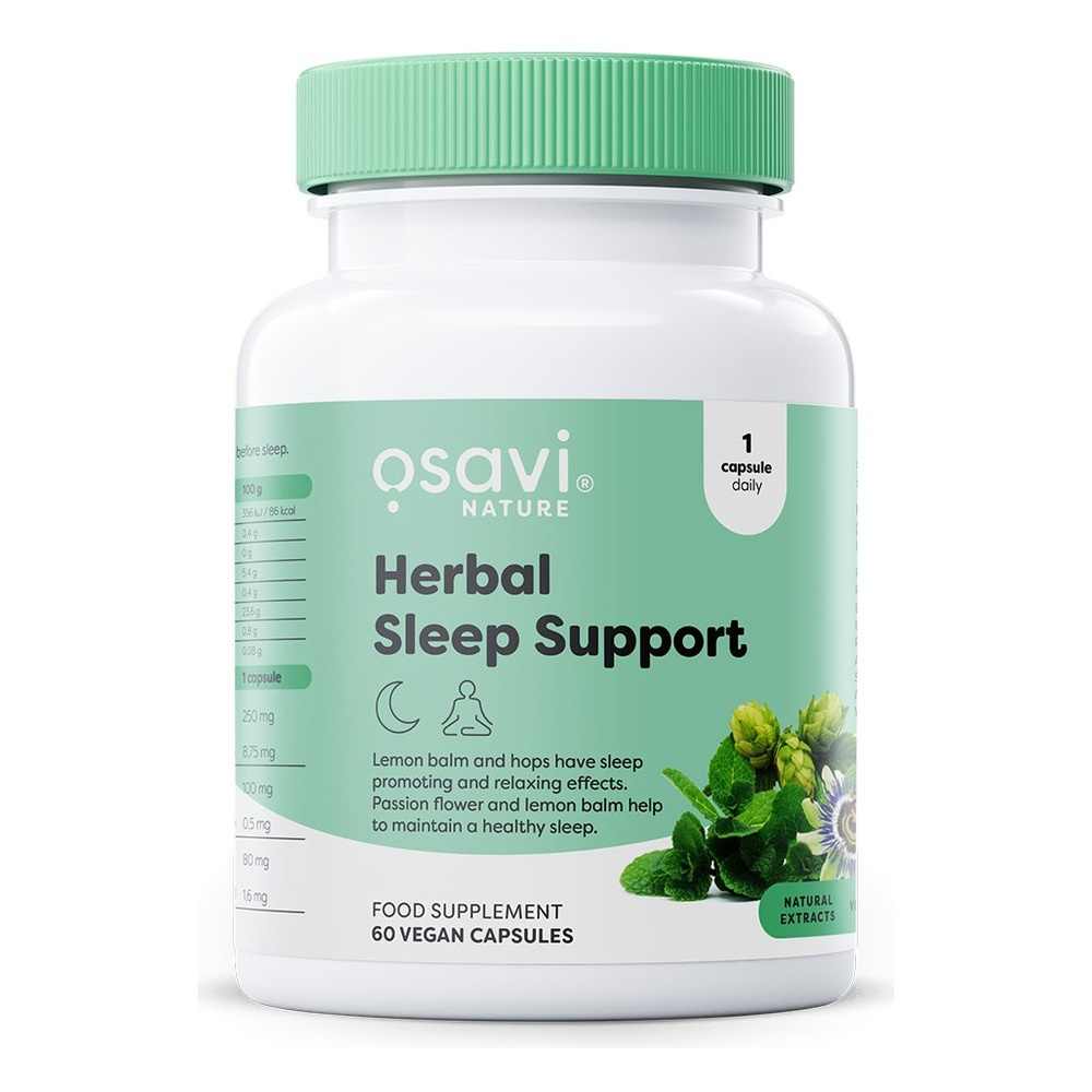 Osavi Herbal Sleep Support (Melatonin Free) for Natural Sleep 60 Vegan Caps