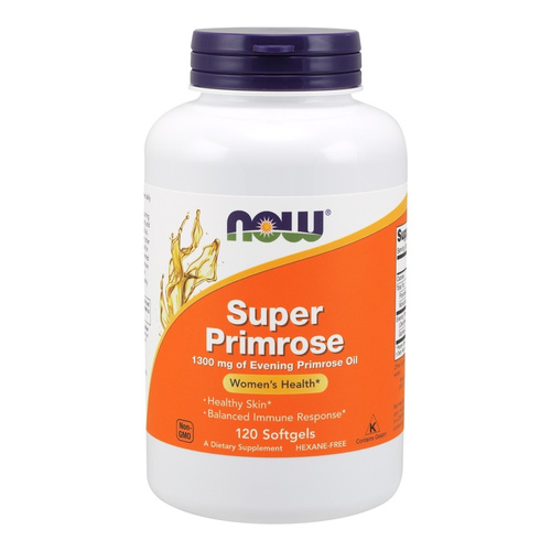 Now Foods Super Primrose 1300mg Olej z Wiesiołka dla Zdrowia Kobiet 120 Kapsułek