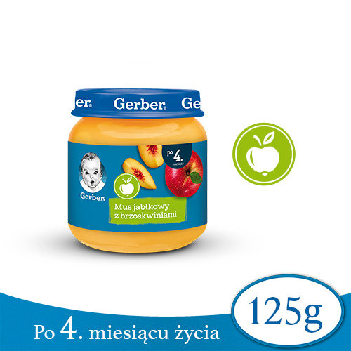 Gerber Mousse Apple with Peaches for Babies after 4 Months Onwards 125g