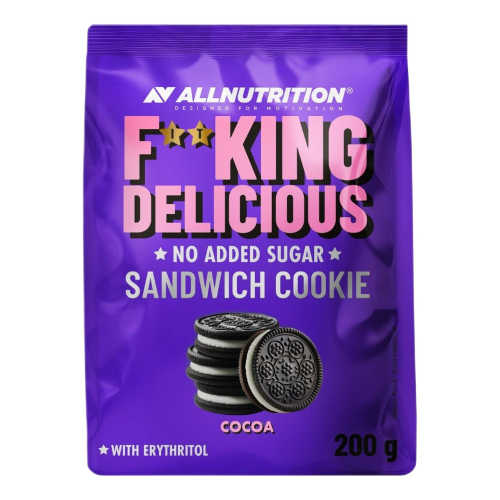 Allnutrition Fitking Delicious Sandwich Cookie Kakaowe Ciastka Bez Dodatku Cukru 200g