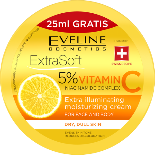 Eveline Extra Soft 5% Vitamin C Niacinamide Complex for Dry and Dull Skin 200ml