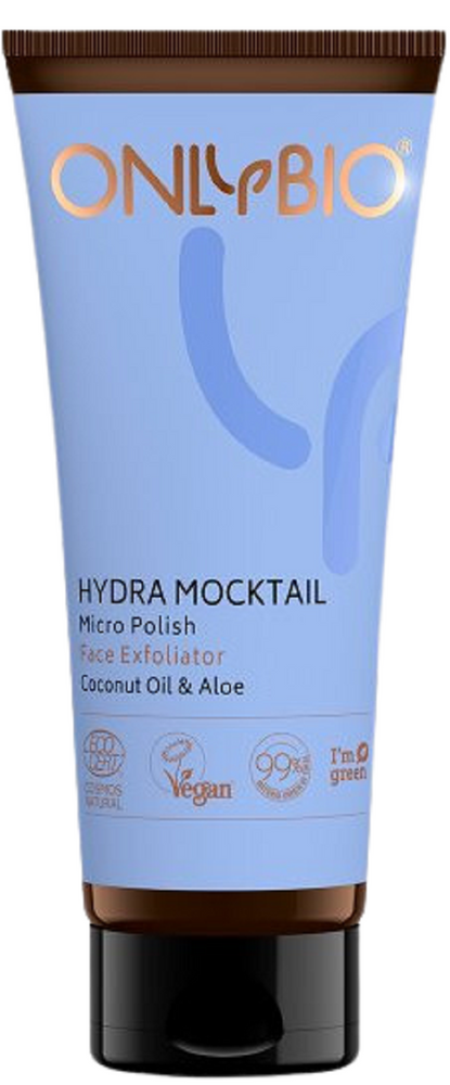 OnlyBio Hydra Mocktail Wygładzający Peeling Drobnoziarnisty z Olejekiem Kokosowym i Aloesem dla Skóry Suchej 75ml