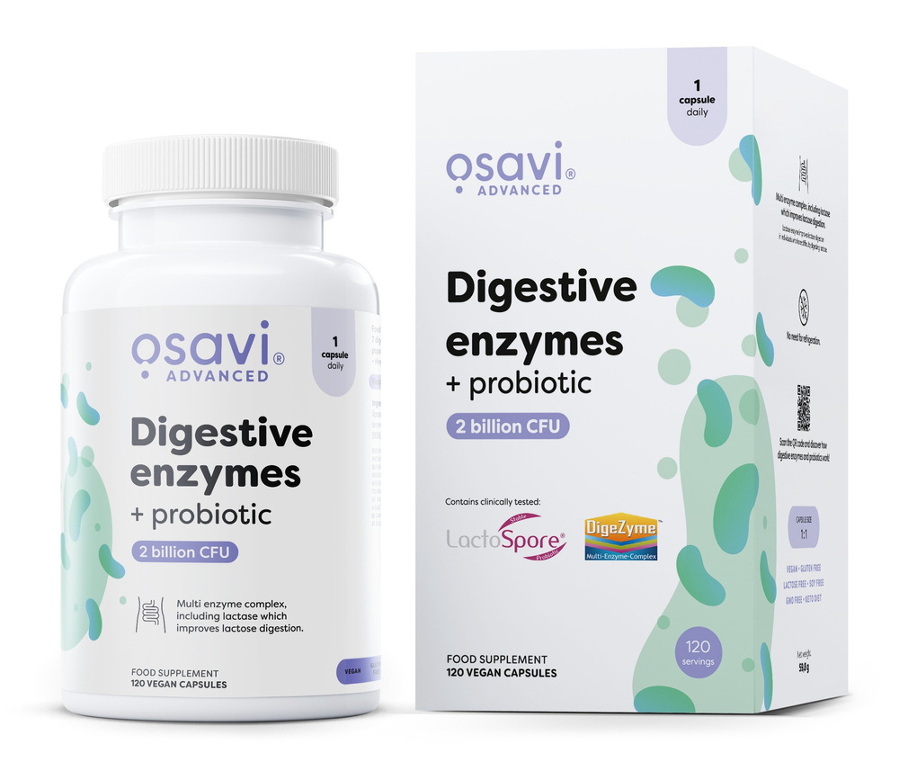 Osavi Enzymy Trawienne + Probiotyk 120 Kapsułek
