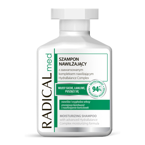Radical Med Nawilżający Szampon do Włosów Suchych, Łamliwych i Puszących się 300ml