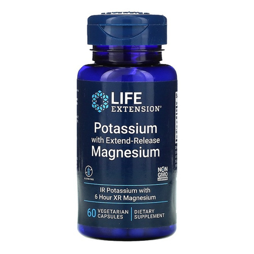 Life Extension Potassium with Extend-Release Magnesium for Healthy Blood Pressure 60 Vcaps