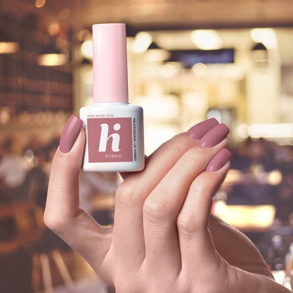HI HYBRID Pink Nude Hybrid Nail Polish # 215, 5ml