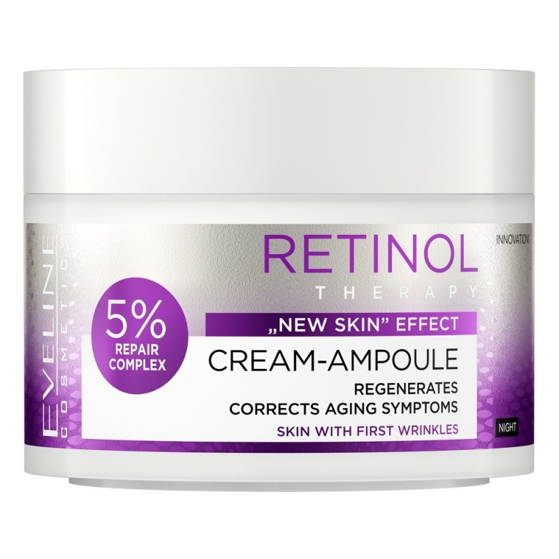 Eveline Retinol Regenerujący Krem-Ampulka 5% Repair Complex Pierwsze Zmarszczki na Noc 50ml