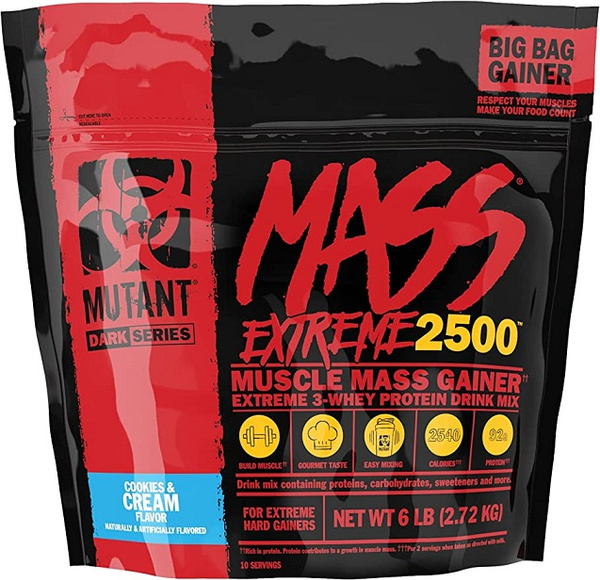 Mutant Mass Extreme 2500 Gainer na Masę Mięśniową o Smaku Ciasteczek z Kremem dla Hardgainerów 2720g