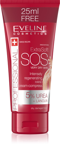 Eveline Extra Soft SOS 5% Mocznik Regenerujący Krem Opatrunek do Rąk 100ml