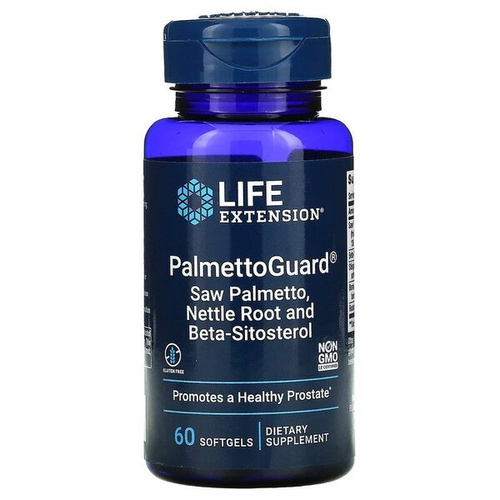 Life Extension PalmettoGuard Palma Sabałowa Korzeń Pokrzywy z Beta-Sitosterolem Na Zdrowie Prostaty 60 Kapsułek Miękkich