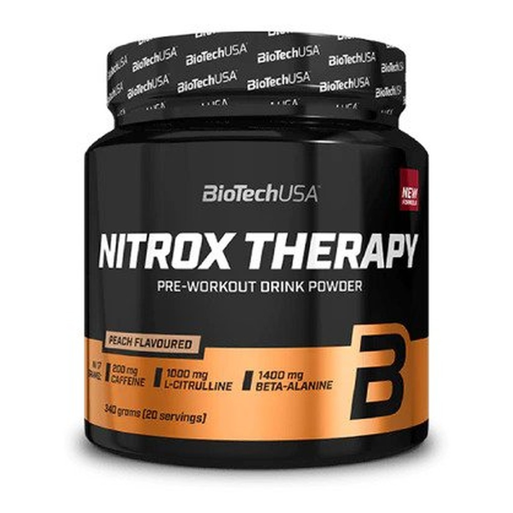 BioTechUSA Nitrox Therapy Pre-Workout Powder, Peach 340g