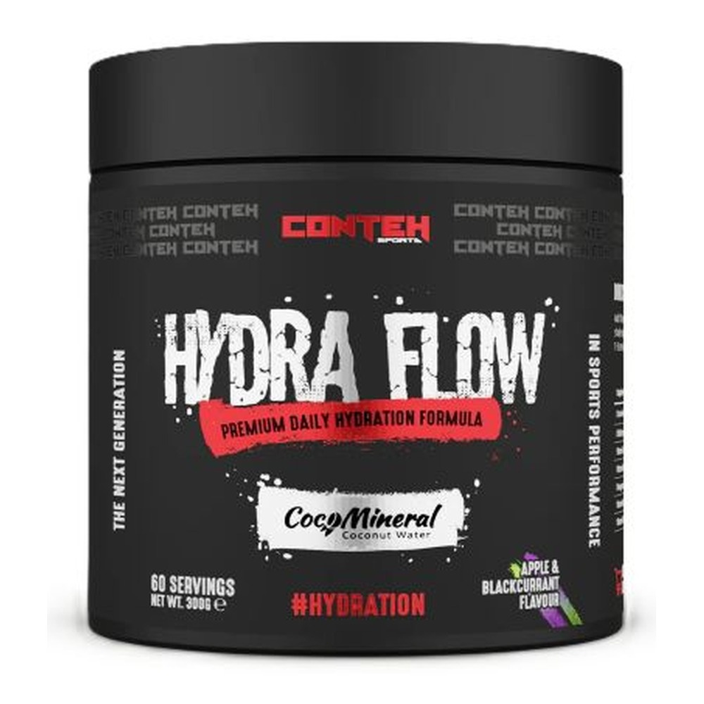 Conteh Sports Hydra Flow Proszek elektrolitowy do nawodnienia, Jabłko i Czarna Porzeczka 300g