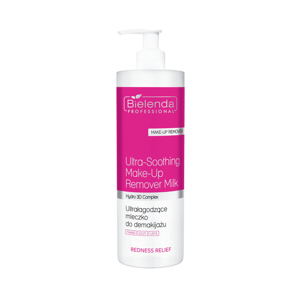 Bielenda Professional Redness Relief Ultra - Soothing Makeup Remover Milk for Face Eyes and Lips for Sensitive and Capillary Skin 500ml