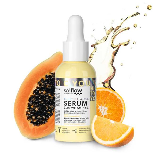 So!Flow Rozświetlające Serum Olejowe z 3% Witaminą C dla Skóry Szarej Zmęczonej 30ml Best Before 17.10.26