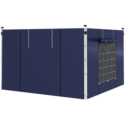 Outsunny Set of Two 195 x 295cm Replacement Gazebo Side Walls - Blue