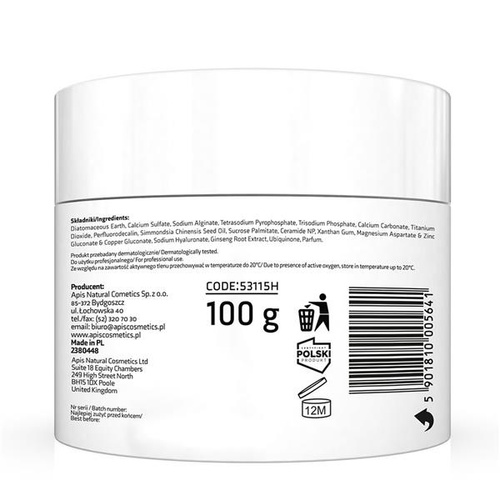 Apis Professional Oxy O2 Therapies Dotleniająca Maska Algowa z Aktywnym Tlenem dla Skóry Pozbawionej Blasku 100g
