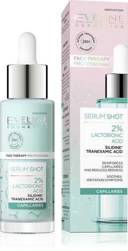 Eveline Serum Shot Kuracja Wzmacniająca na Zaczerwienienia i Naczynka z Kwasem Laktobionowym 2% 30ml