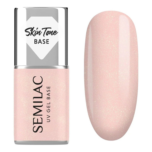 Semilac Cover Gel Base Glitter Peach 7ml