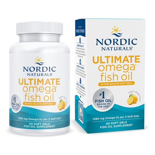 Nordic Naturals Ultimate Omega w Żelatynie Rybnej Suplement Omega 3 na Wsparcie Mózgu i Serca 60 Kapsułek