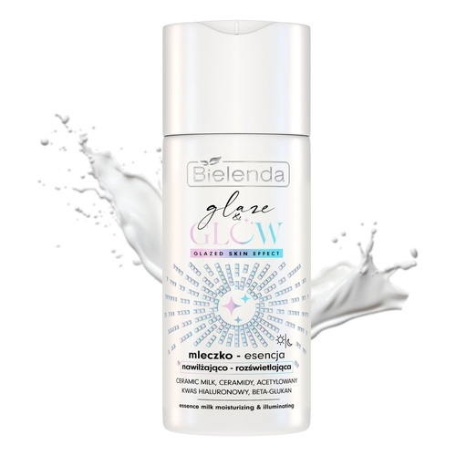Bielenda Glaze & Glow Nawilżająco Rozświetlająca Mleczko - Esencja Glazed Skin Effect dla Skóry Suchej Pozbawionej Blasku 120ml