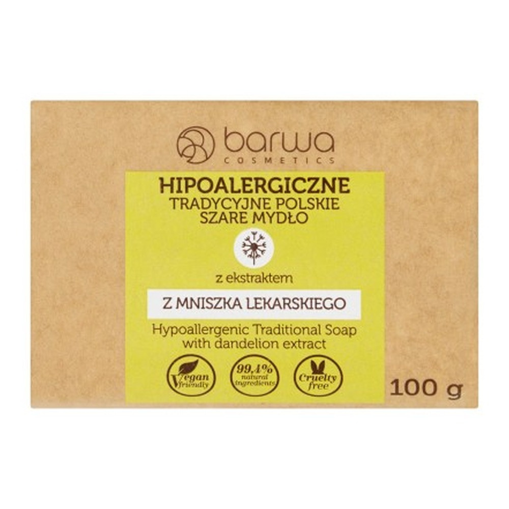 Barwa Hypoallergenic Traditional Polish Gray Soap with Dandelion Extract 100g